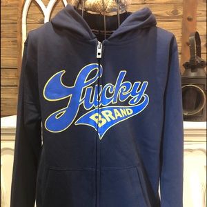 Lucky Brand Boys Full Script Hoodie Size Med NWOT